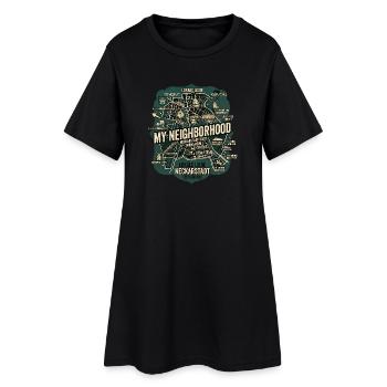 Mannheim Neckarstadt - Frauen T-Shirt-Kleid - Schwarz - Vorne