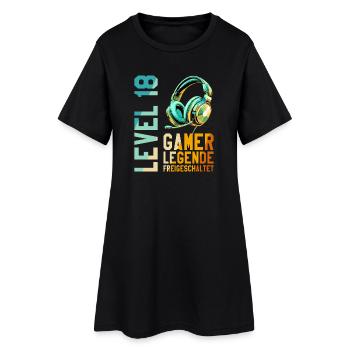 18. Geburtstag Junge Mädchen Gaming Level 18 Jahre - Frauen T-Shirt-Kleid - Schwarz - Vorne