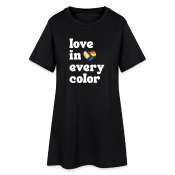 Cœur arc-en-ciel de l’amour dans toutes les couleurs LGBTQIA - Robe T-shirt Femme - noir - Devant