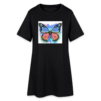 papillon - Robe T-shirt Femme - noir - Devant