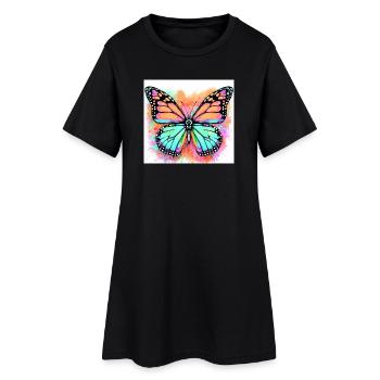 papillon - Robe T-shirt Femme - noir - Devant