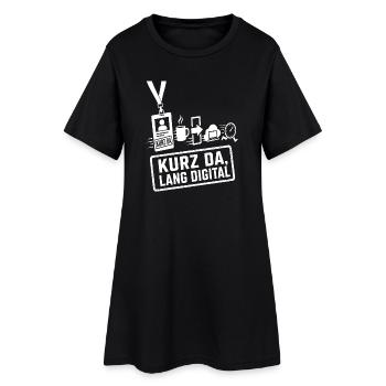 Büroauftritt mit Fluchtinstinkt - Frauen T-Shirt-Kleid - Schwarz - Vorne