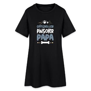 Offizieller Pinscher Papa - Frauen T-Shirt-Kleid - Schwarz - Vorne