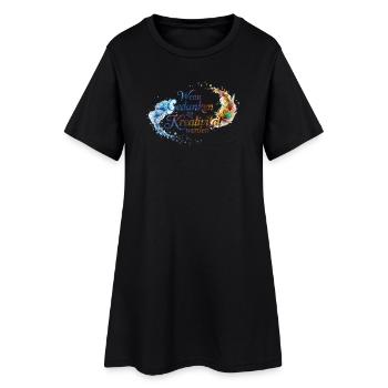 Wenn Gedanken zu Kreativität werden - Schriftzug - Frauen T-Shirt-Kleid - Schwarz - Vorne