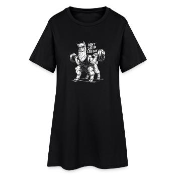 Funny Gym Alpaca for Men Bodybuilding - Women’s T-Shirt Dress - black - Front