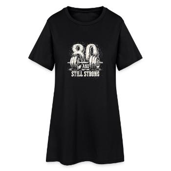 Bodybuilding 80 Geburtstag Gym Männer Fitness - Frauen T-Shirt-Kleid - Schwarz - Vorne