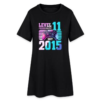 11. Geburtstag Gaming Gamer - Frauen T-Shirt-Kleid - Schwarz - Vorne