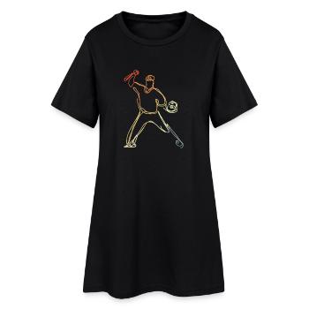 Look vintage de joueur de baseball - Robe T-shirt Femme - noir - Devant