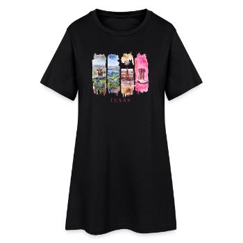 Voyage au Texas – Longhorn & Cowboy Spirit - Robe T-shirt Femme - noir - Devant