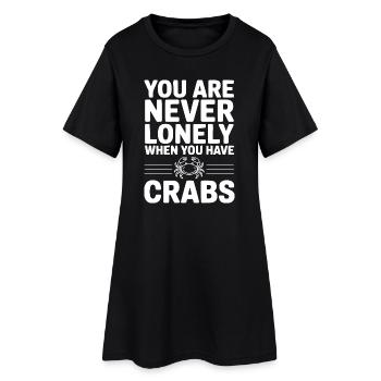 you_are_never_lonely_when_you_have_crabs_white - Robe T-shirt Femme - noir - Devant