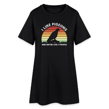 Pigeon pigeon - Robe T-shirt Femme - noir - Devant