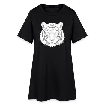Geometric Tiger Head Grey - Women’s T-Shirt Dress - black - Front