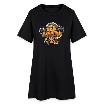 Tacos de salle de sport drôle pour hommes Culturisme Fast Food - Robe T-shirt Femme - noir - Devant