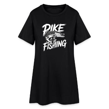 Brochet prédateur - Robe T-shirt Femme - noir - Devant