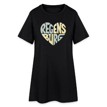Conception du cœur de Ratisbonne - Robe T-shirt Femme - noir - Devant