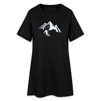Silhouette du skieur d’aventure sommitale - Robe T-shirt Femme - noir - Devant