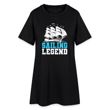 Sailing Legend Sailor Sail Captain - Frauen T-Shirt-Kleid - Schwarz - Vorne