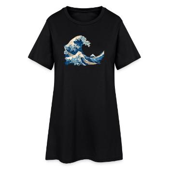 Vague Hokusai Art japonais de l’origami Grande Onde - Robe T-shirt Femme - noir - Devant