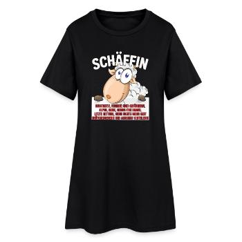 Schäffin - Alpha Schaf mit Sonnenbrille - Frauen T-Shirt-Kleid - Schwarz - Vorne