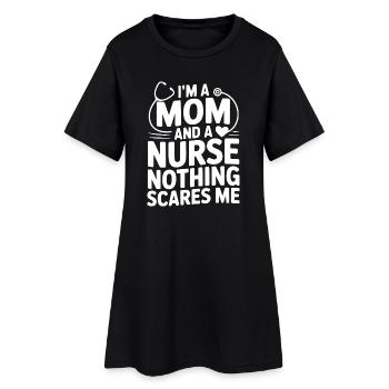 Je suis maman et infirmière. Rien ne me fait peur. - Robe T-shirt Femme - noir - Devant