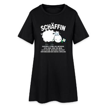 Schäffin - Alpha Schaf mit Sonnenbrille - Frauen T-Shirt-Kleid - Schwarz - Vorne