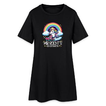 Skate Einhorn - Frauen T-Shirt-Kleid - Schwarz - Vorne