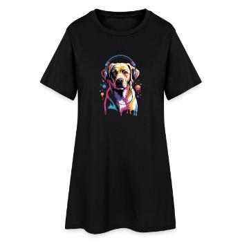 Casques Labrador - Robe T-shirt Femme - noir - Devant
