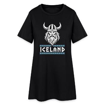 Island Viking Casque Nordique Odin Design - Robe T-shirt Femme - noir - Devant