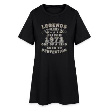 Cadeau du 55e anniversaire Millésime juin 1971 - Robe T-shirt Femme - noir - Devant
