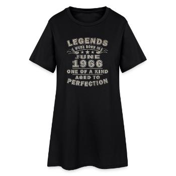 60th Birthday Gift Vintage June Vintage 1966 - Women’s T-Shirt Dress - black - Front