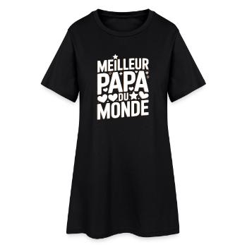 Meilleur Papa du Monde - Cadeau Fête des Pères - Robe T-shirt Femme - noir - Devant