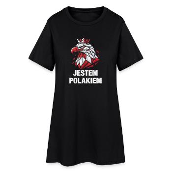 Pologne Fierté Aigle Blanc Jestem Polakiem - Robe T-shirt Femme - noir - Devant