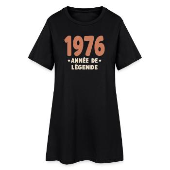 50 ans 1976 Vintage Retro Cadeau Anniversaire - Robe T-shirt Femme - noir - Devant