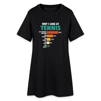 Pourquoi je perds au tennis graphique histogramme drôle - Robe T-shirt Femme - noir - Devant
