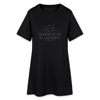 Ruhe Ist Luxus - Frauen T-Shirt-Kleid - Schwarz - Vorne