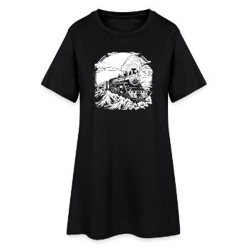 Chemin de fer - Robe T-shirt Femme - noir - Devant