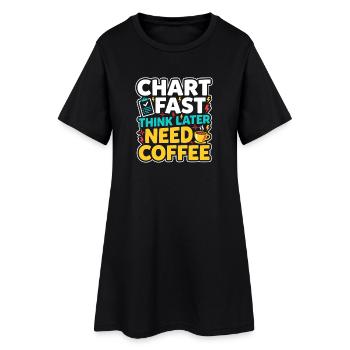 Night Shift Nurse, Tired - Women’s T-Shirt Dress - black - Front