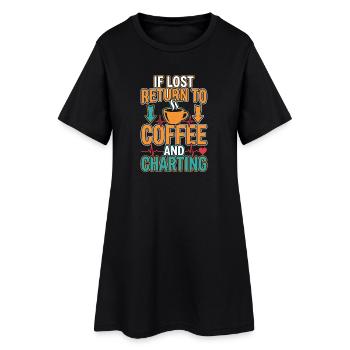 Night Shift Nurse, Tired - Women’s T-Shirt Dress - black - Front