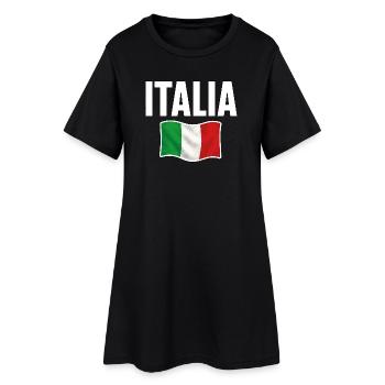 Italia Flagge Souvenir Design - Frauen T-Shirt-Kleid - Schwarz - Vorne