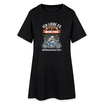 Motorradfahrer Ehemann Lustiger Spruch Biker - Frauen T-Shirt-Kleid - Schwarz - Vorne
