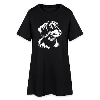 Dachshund Head "Black Edition" - Women’s T-Shirt Dress - black - Front