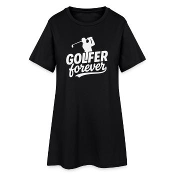 Motif du logo Golfer Forever - Robe T-shirt Femme - noir - Devant