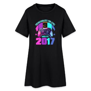 9. Geburtstag Junge Mädchen - Frauen T-Shirt-Kleid - Schwarz - Vorne
