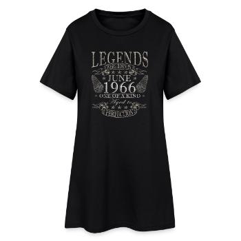 June 1966 Vintage Retro Birthday Gift - Women’s T-Shirt Dress - black - Front