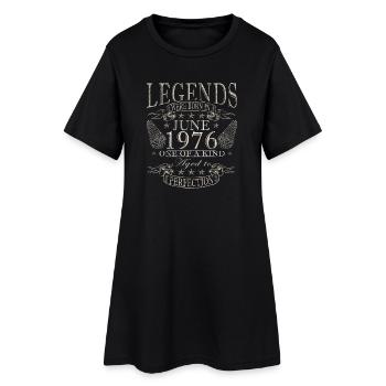 June 1976 Vintage Birthday Gift - Women’s T-Shirt Dress - black - Front