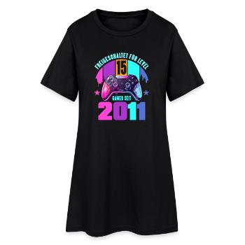 15e anniversaire, jeunes filles - Robe T-shirt Femme - noir - Devant