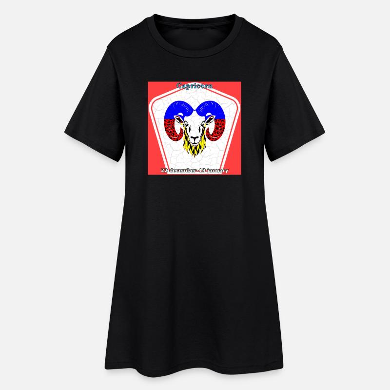 Steinbock - Frauen T-Shirt-Kleid - Schwarz