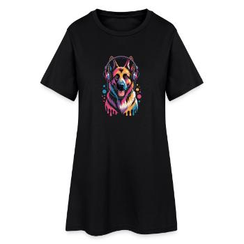 Berger allemand - Robe T-shirt Femme - noir - Devant