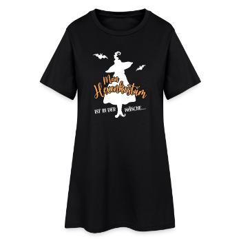 MEIN HEXENKOSTÜM IST IN DER WÄSCHE Halloween - Frauen T-Shirt-Kleid - Schwarz - Vorne