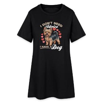 Yorkshire Terrier Yorkshire Race de chien Yorkshire - Robe T-shirt Femme - noir - Devant